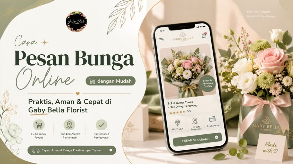 Cara Pesan Bunga Online Praktis, Aman & Cepat di Gaby Bella Florist Latezza Cover 30 1024x576